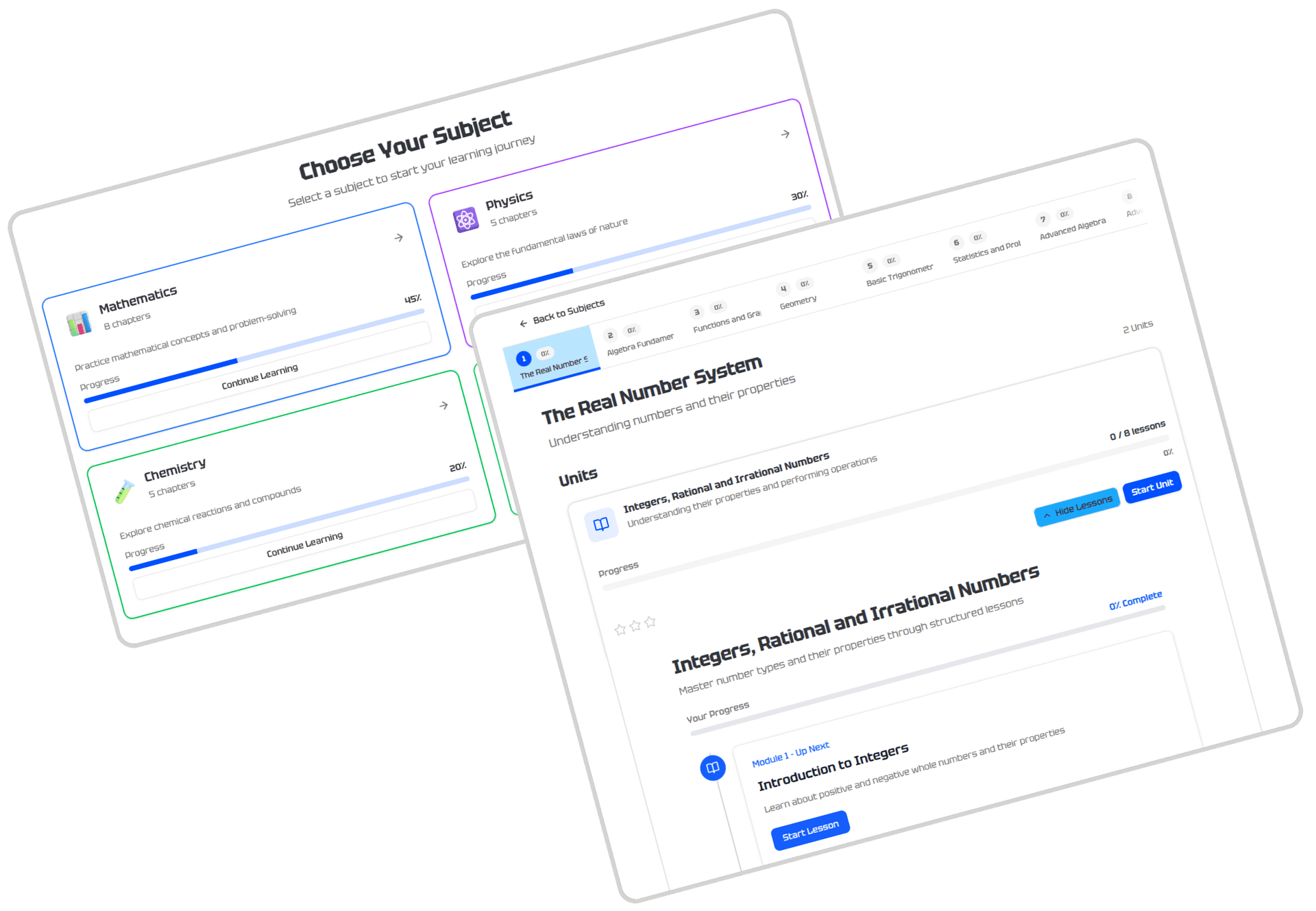 Learning Roadmap Interface